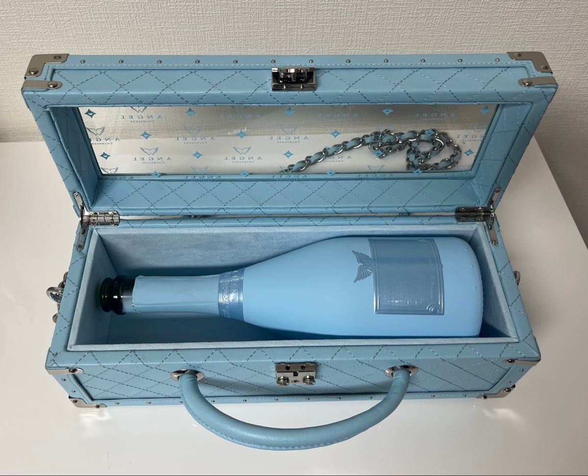 エンジェル ドゥミセック 空き瓶 シャンパン ブルー 鍵付き エンジェル ドゥミセック 空き瓶 シャンパン ブルー 鍵付き