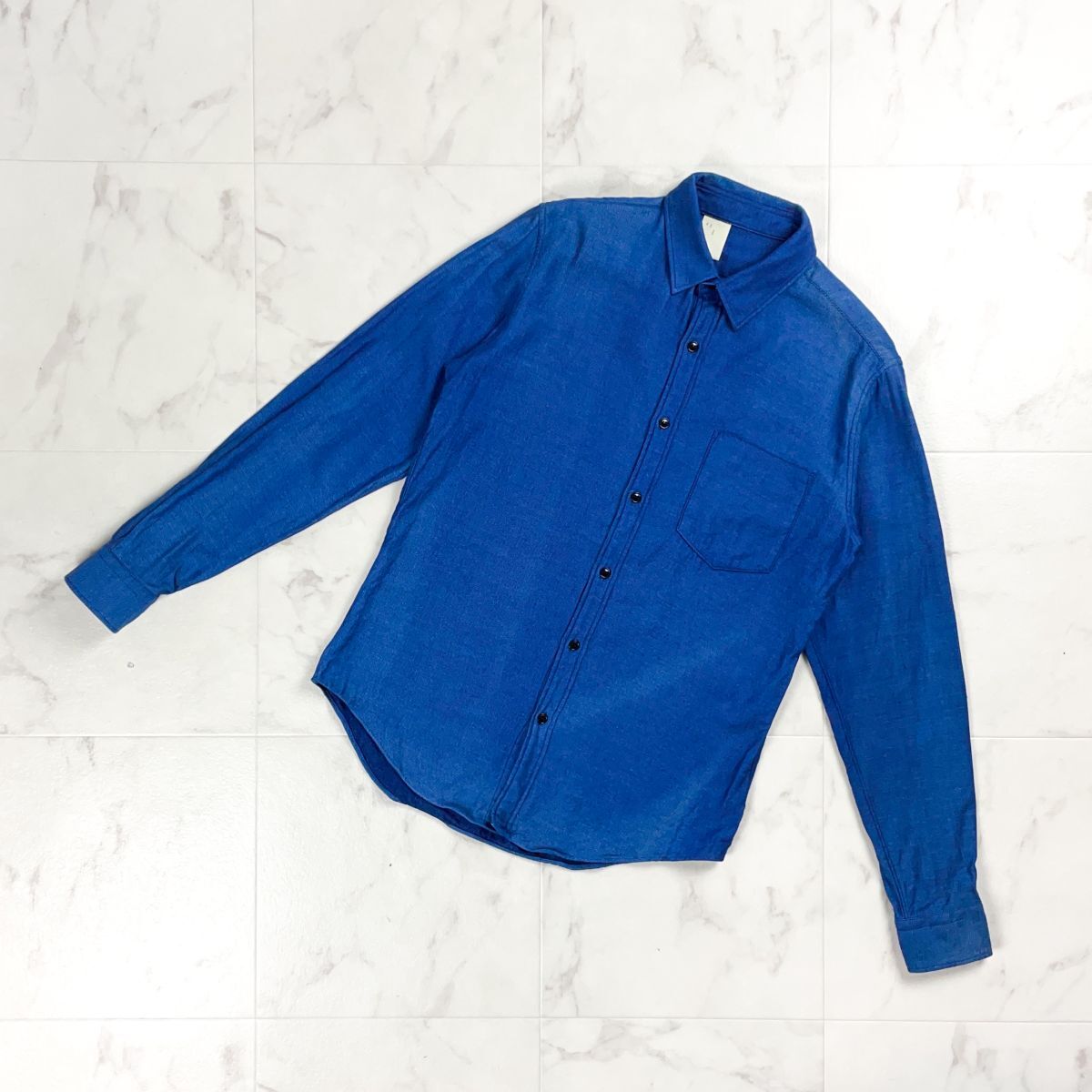 N.HOOLYWOOD エヌハリウッド デニムライクコットンロングスリーブシャツ トップス メンズ ブルー 青 サイズ36*BD940