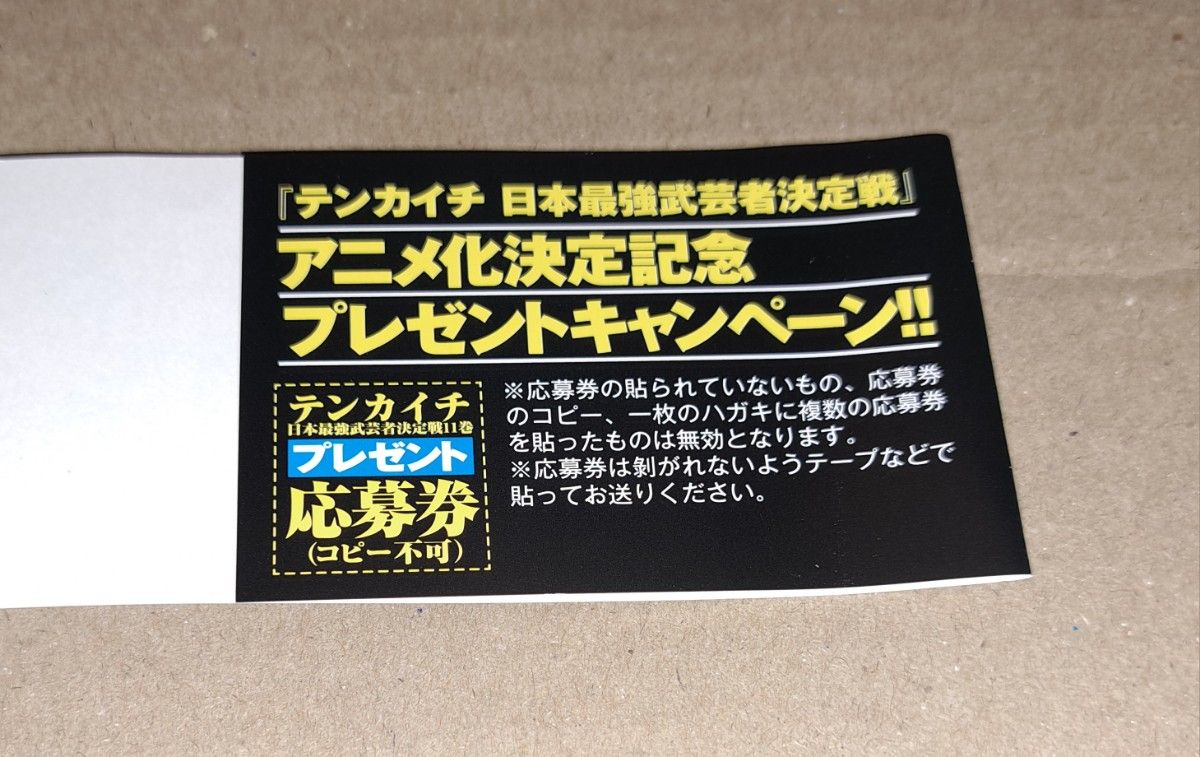 テンカイチ 日本最強武芸者決定戦 懸賞 特製アクリルスタンド テンカイチ 日本最強武芸者決定戦 11巻 付属応募券 特製アクリル