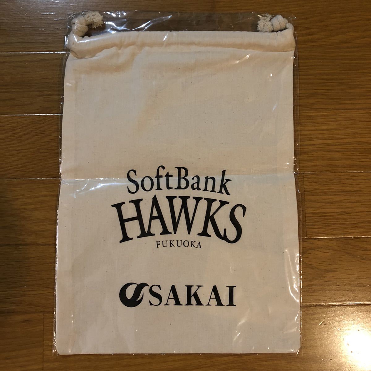 ソフトバンク Soft Bank HAWKS コットン 巾着_画像1