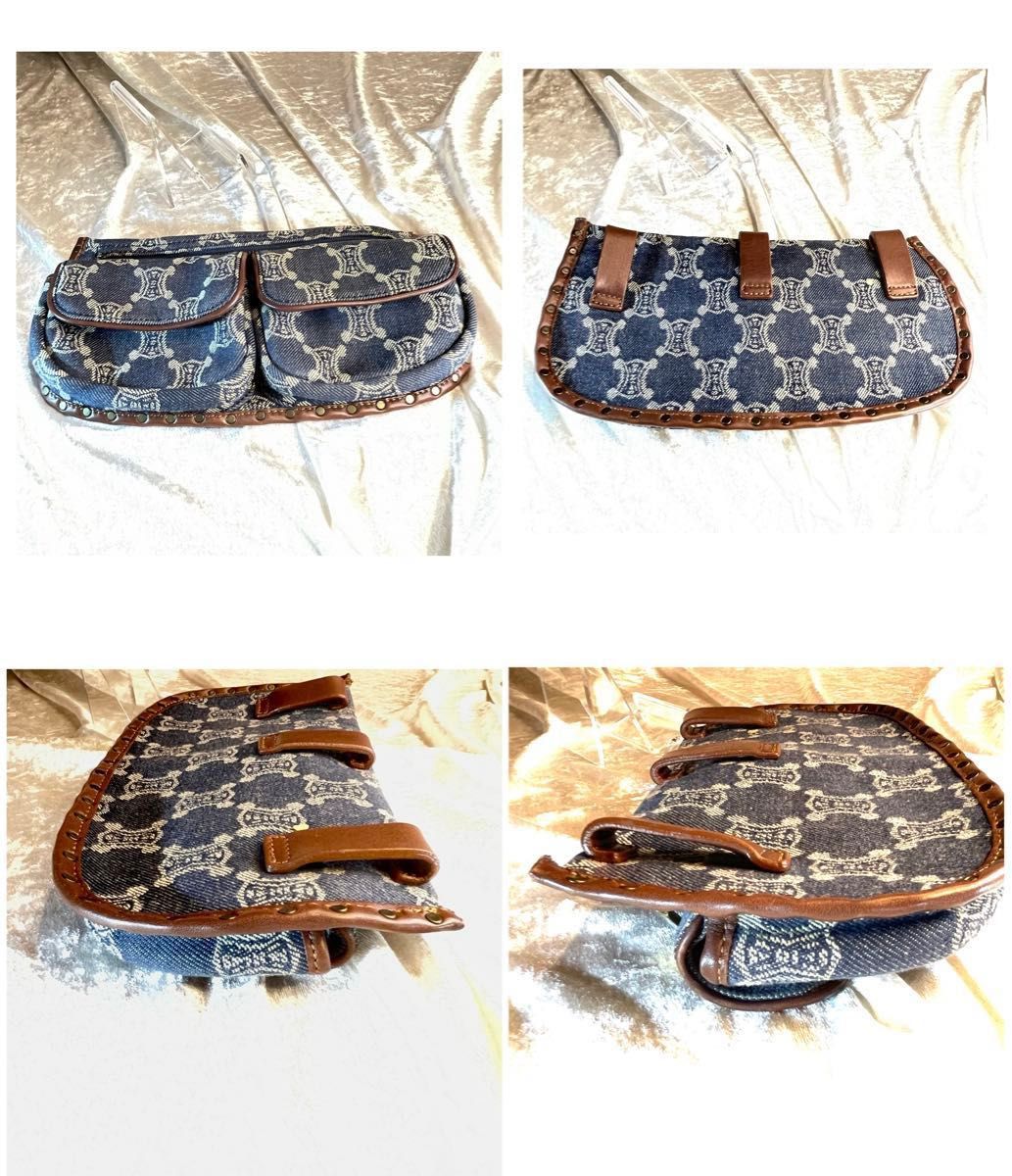 ほぼ未使用品 CELINE(セリーヌ) マカダム デニムポーチ ほぼ未使用品 CELINE(セリーヌ) マカダム デニムポーチ