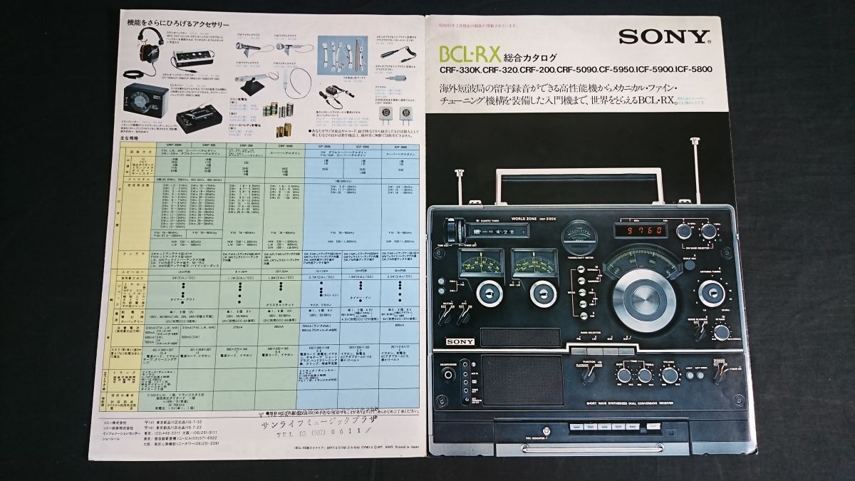 SONY(ソニー)BCL・RX 総合カタログ昭和52年2月』SKYSENSOR(CF SONY(ソニー)BCL・RX 総合カタログ昭和52年2月』SKYSENSOR(CF
