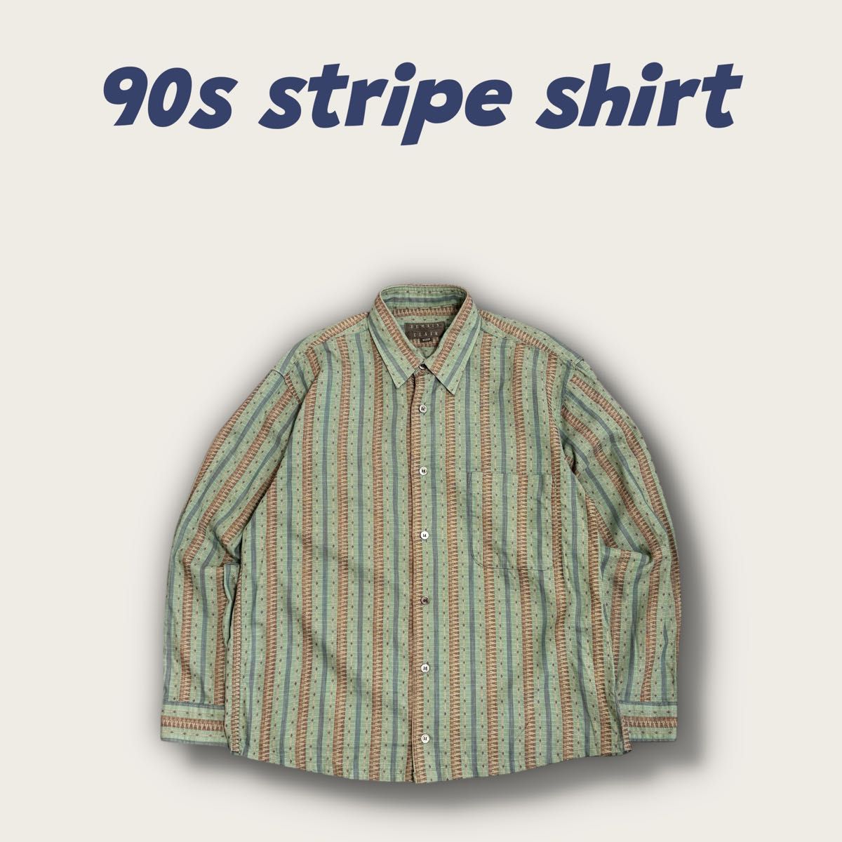 古着 90s ストライプ シャツ 短丈 ネイティブ 総柄 cityboy 古着 90s ストライプ シャツ 短丈 ネイティブ 総柄 cityboy