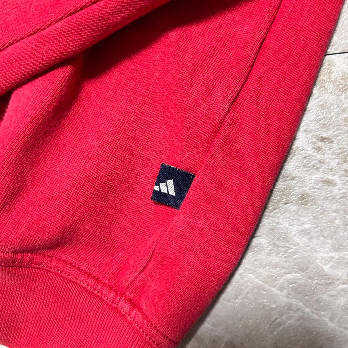 古着 90s adidas ハーフジップ スウェット トレーナー レッド 短 古着 90s adidas ハーフジップ スウェット トレーナー レッド 短
