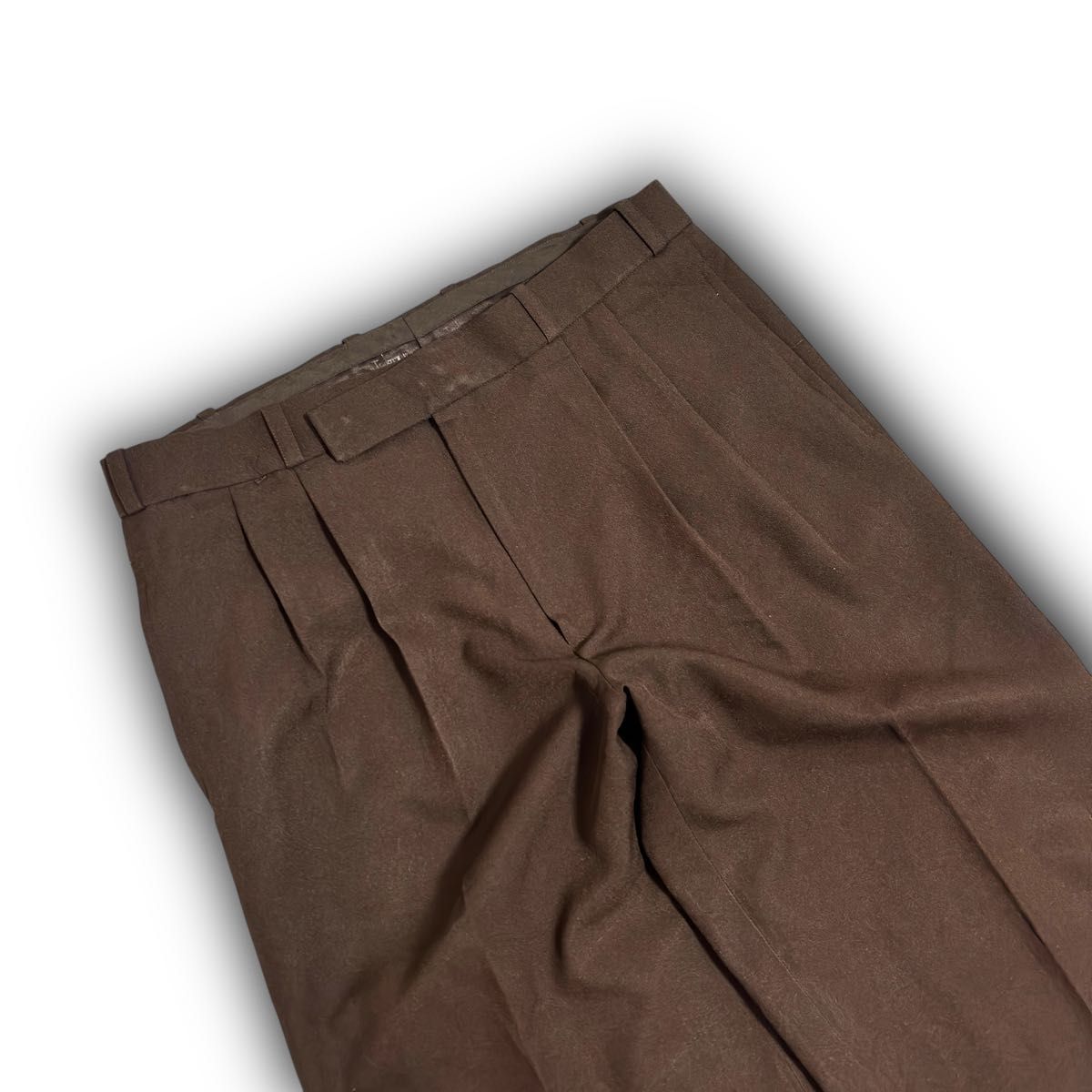 古着 60s〜 vintage スラックス ツータック パンツ ブラウン tex 古着 60s〜 vintage スラックス ツータック パンツ ブラウン tex