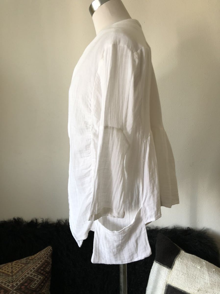 ジャーナルスタンダードラックス　journal standard luxe ガーゼ素材　ホワイト シャツカーディガン リンネル ナチュリラ おしゃれな大人服_ポケットがあり、とてもおしゃれです。