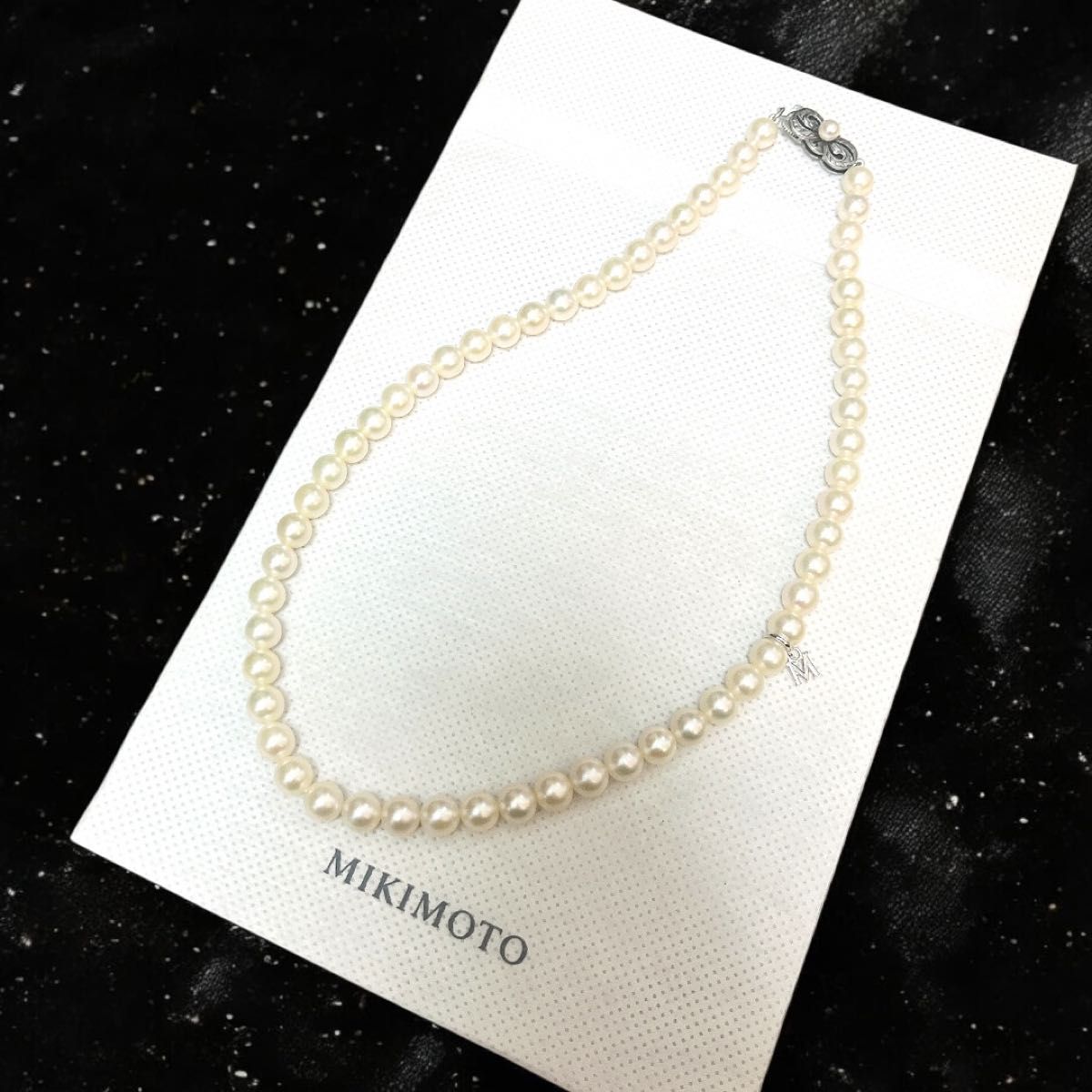 美品 糸換え済】MIKIMOTO パールネックレス あこや真珠 ベビー 美品 糸換え済】MIKIMOTO パールネックレス あこや真珠 ベビー