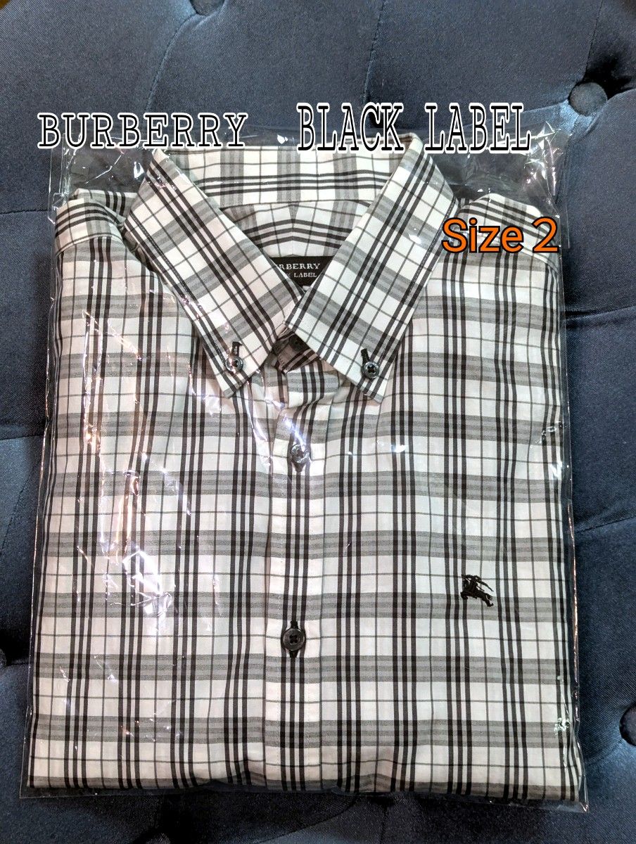 バーバリーブラックレーベル【Size2】長袖シャツ 白黒 BURBERRY バーバリーブラックレーベル【Size2】長袖シャツ 白黒 BURBERRY