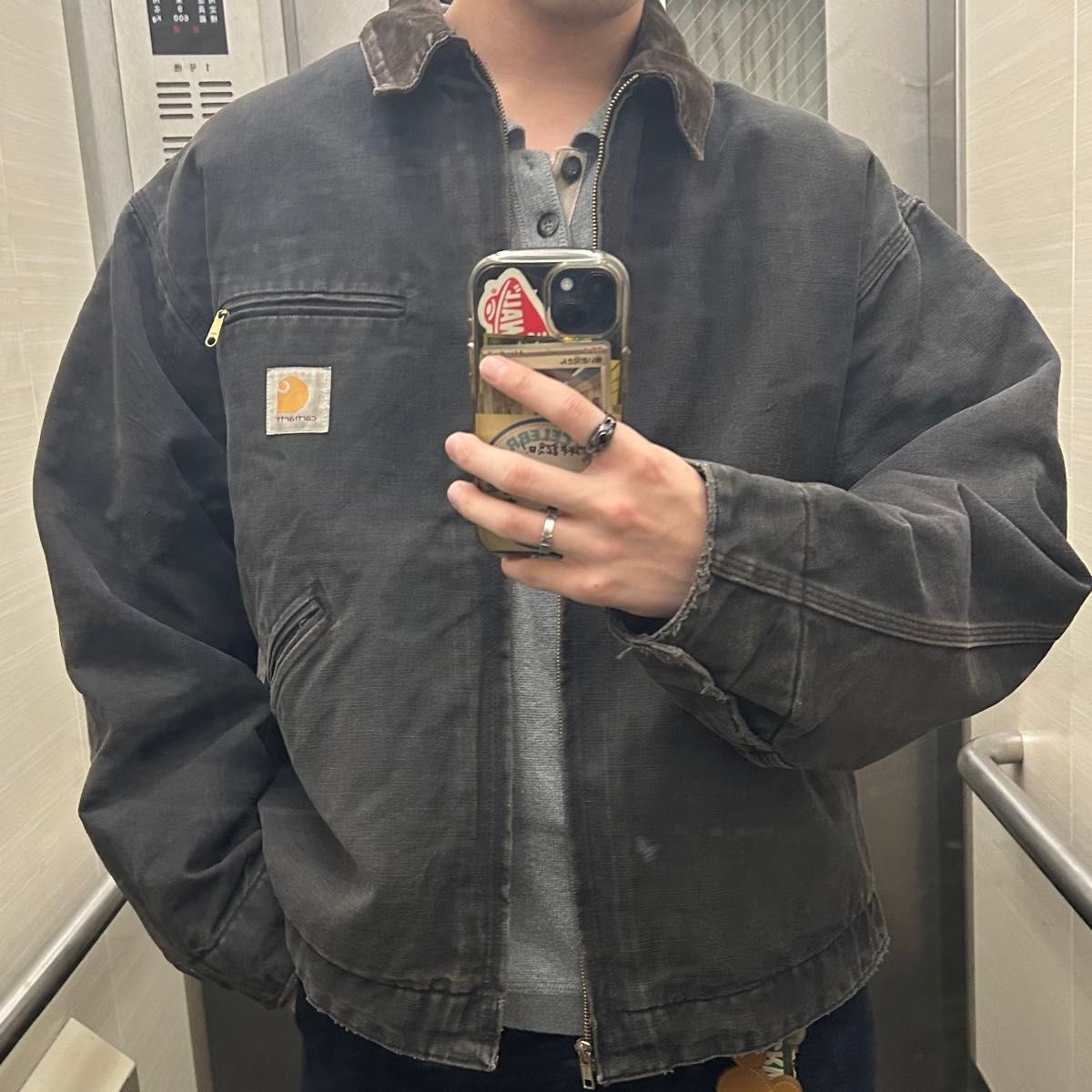 70s~80s】USA製 Carhartt デトロイトジャケットブラック 70s~80s】USA製 Carhartt デトロイトジャケットブラック