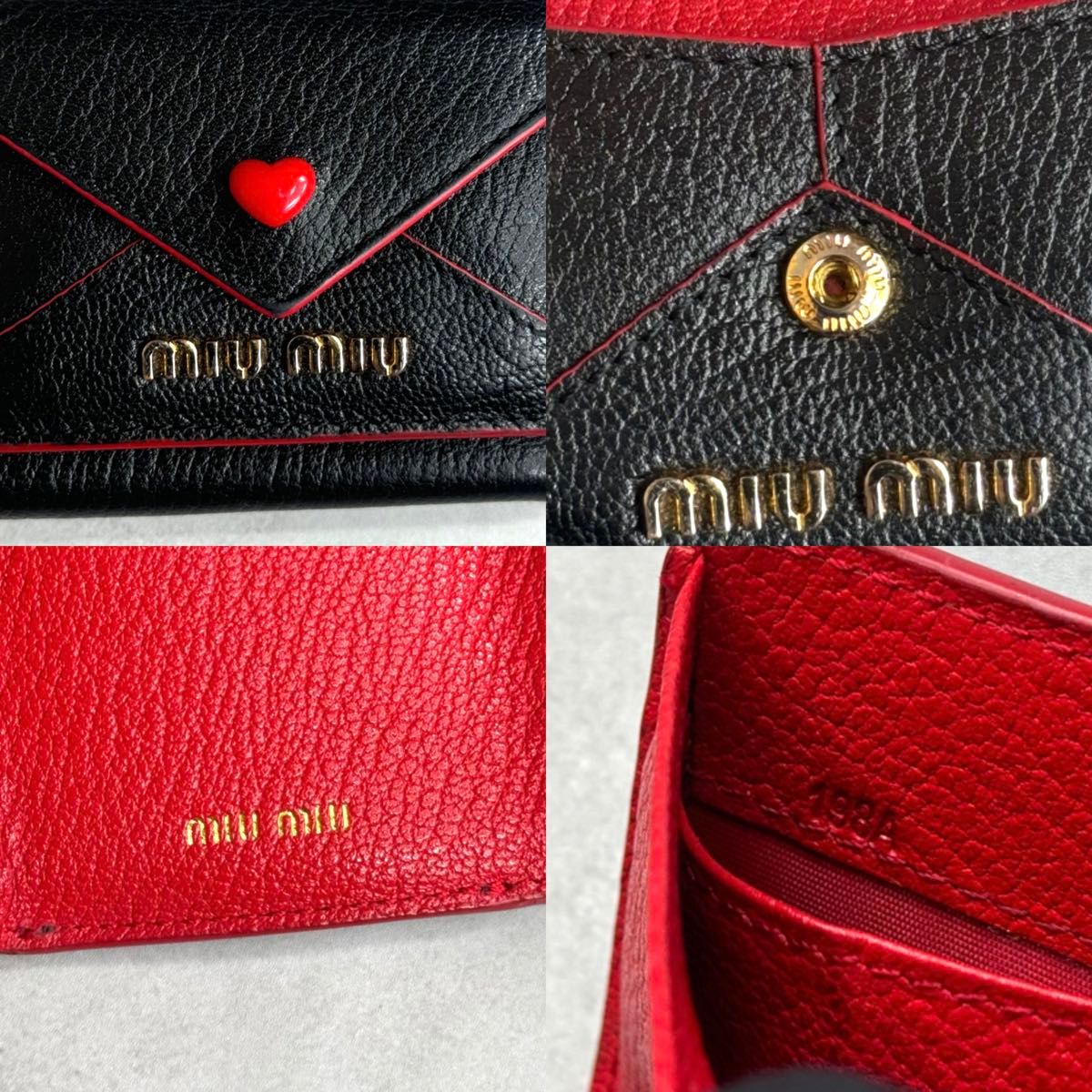 miu miu ミュウミュウ / マドラスラブレターウォレット 三つ折り miu miu ミュウミュウ / マドラスラブレターウォレット 三つ折り