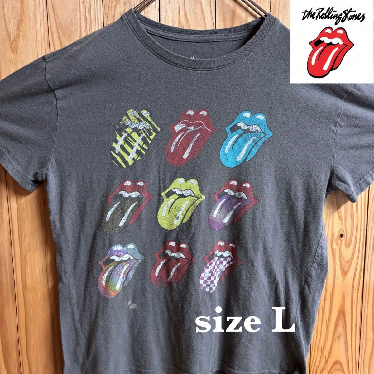古着】ローリングストーンズ 半袖Tシャツ L グレー USA製 古着】ローリングストーンズ 半袖Tシャツ L グレー USA製