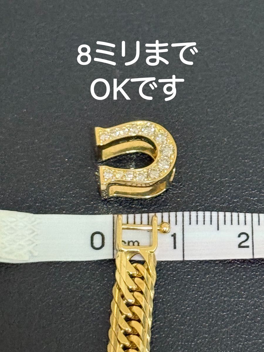 K18イエローゴールド馬蹄喜平チャーム 天然ダイヤモンド 50 K18イエローゴールド馬蹄喜平チャーム 天然ダイヤモンド 50