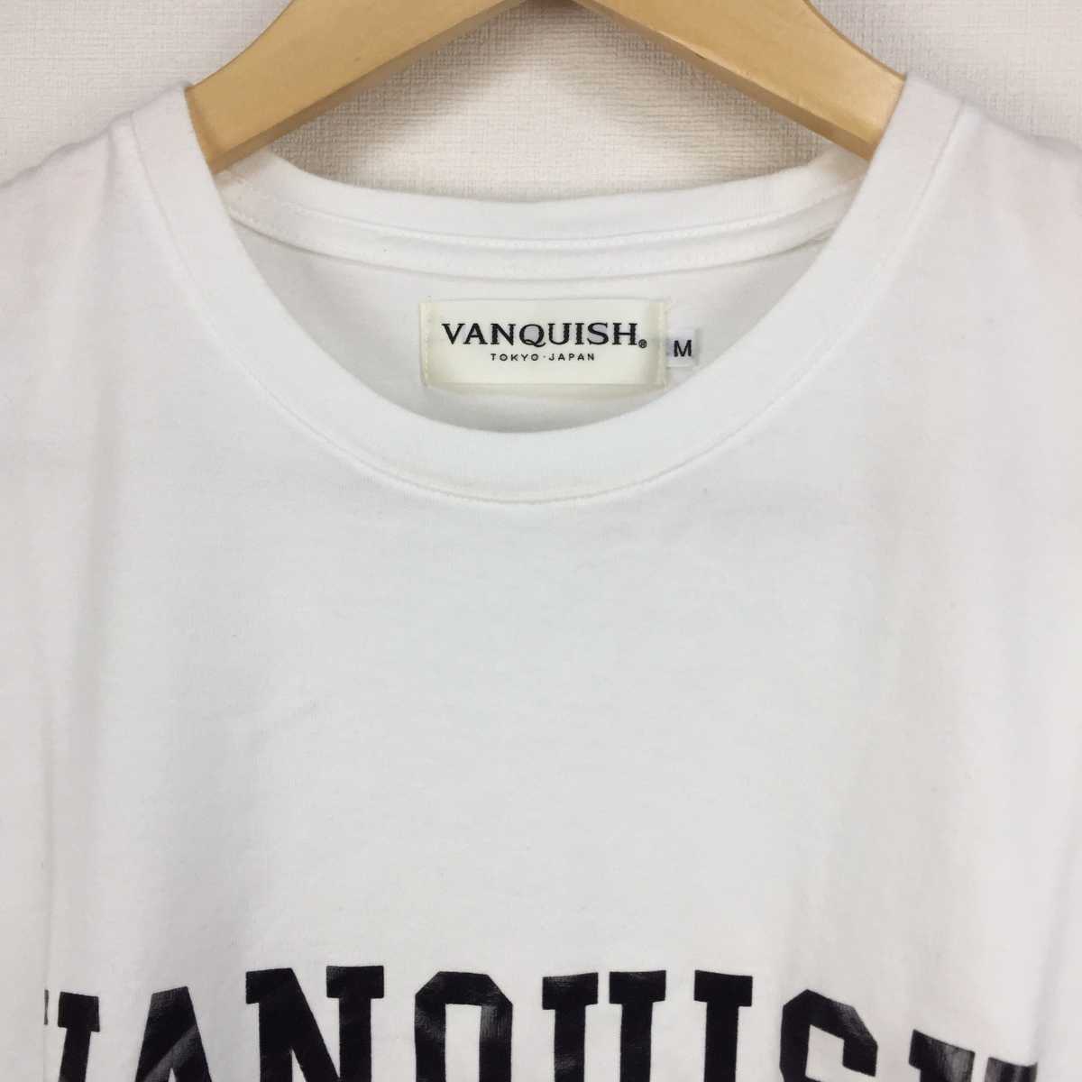 美品 VANQUISH ヴァンキッシュ 半袖Tシャツ ホワイト サイズM 返品可能 送料無料_画像3