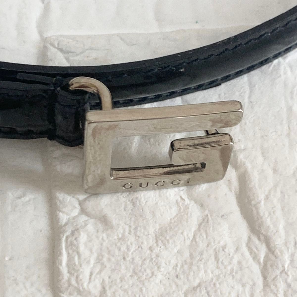 GUCCI グッチ ベルト Gバックル ブラック シルバー レディース GUCCI グッチ ベルト Gバックル ブラック シルバー レディース