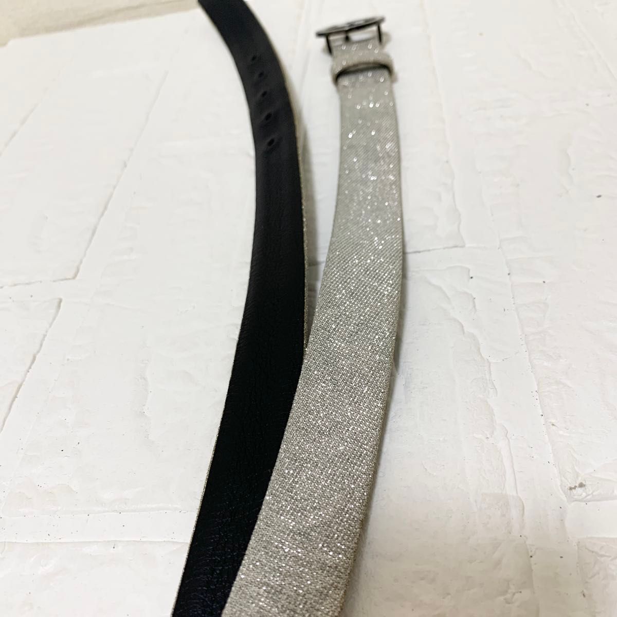 GIORGIO ARMANI ジョルジオアルマーニ ベルト シルバーラメ GIORGIO ARMANI ジョルジオアルマーニ ベルト シルバーラメ