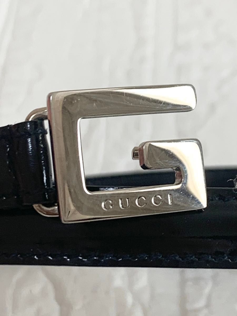 GUCCI グッチ ベルト Gバックル ブラック シルバー レディース GUCCI グッチ ベルト Gバックル ブラック シルバー レディース