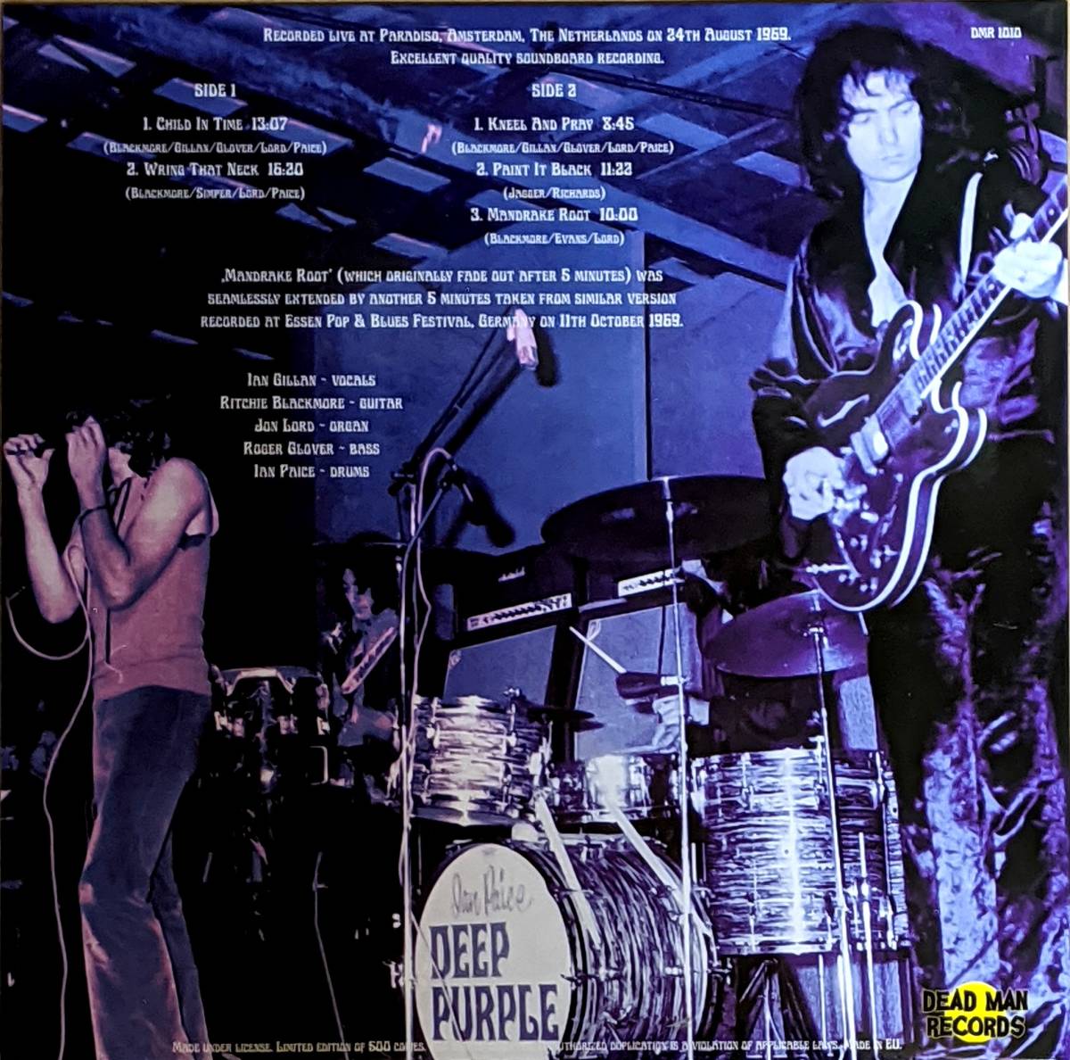 Deep Purple ディープ・パープル - Live In Amsterdam August 1969 限定アナログ・レコード