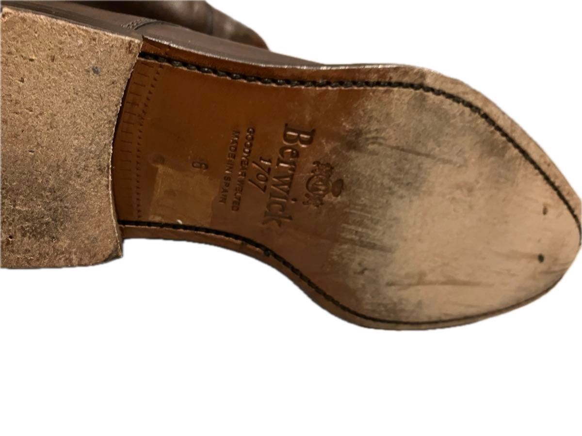 Berwick 革靴 ダブルモンク 25 メンズ ブラウン 6 ビジネス Berwick 革靴 ダブルモンク 25 メンズ ブラウン 6 ビジネス