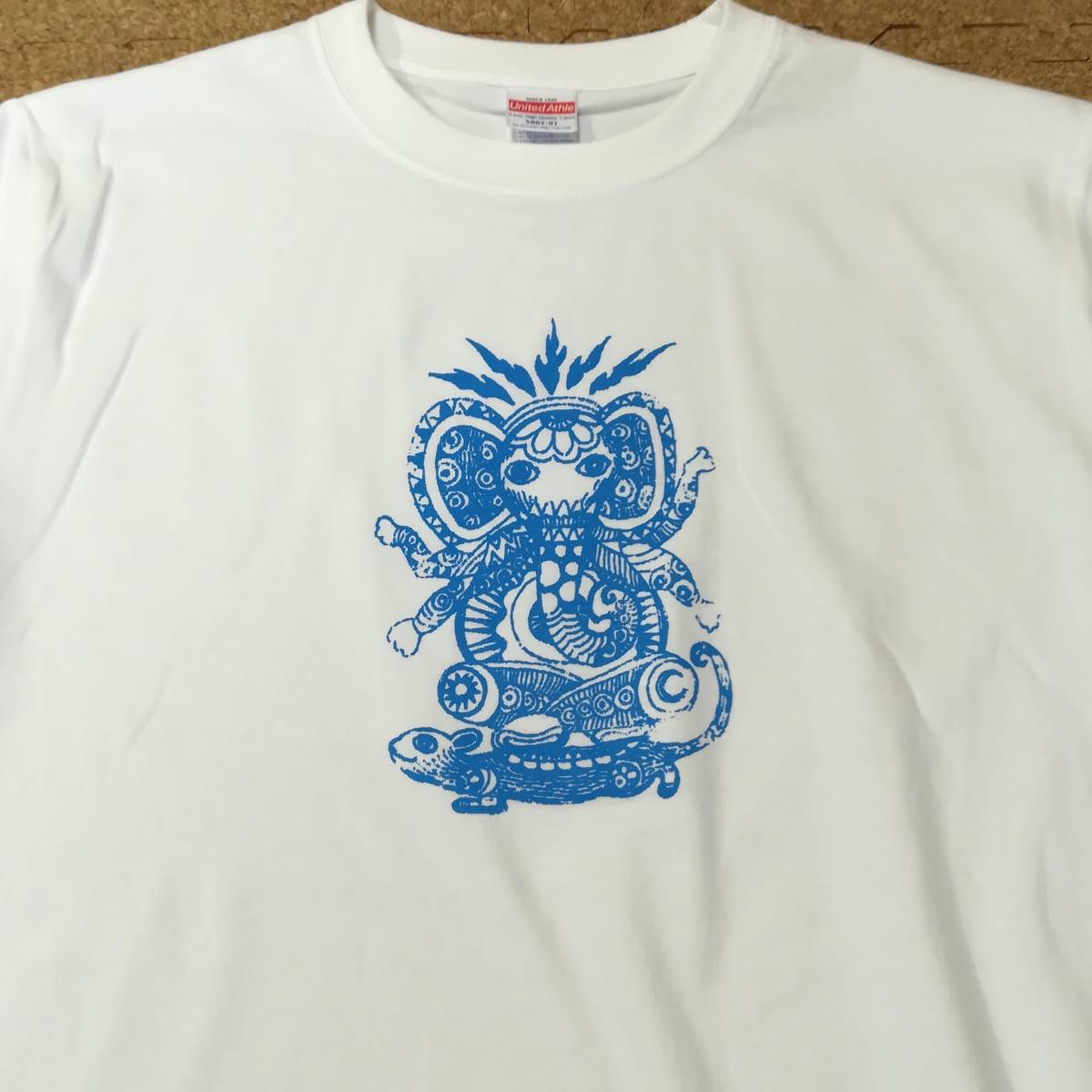 ガネーシャ ・象の神様・プリント Tシャツ・白・M_画像2