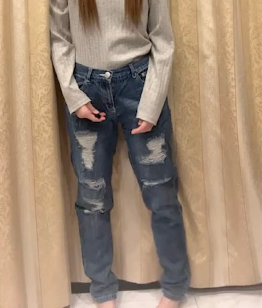 【 GRL 】グレイル ダメージ ズボン デニム パンツ M