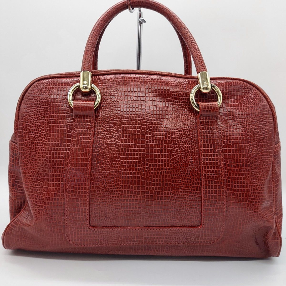 エンポリオアルマーニ ARMANI ボストンバッグ レッド 赤 型押し エンポリオアルマーニ ARMANI ボストンバッグ レッド 赤 型押し