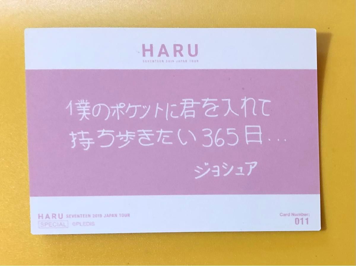 公式】ジョシュア メッセージ トレカ HARU seventeen セブチ 公式】ジョシュア メッセージ トレカ HARU seventeen セブチ