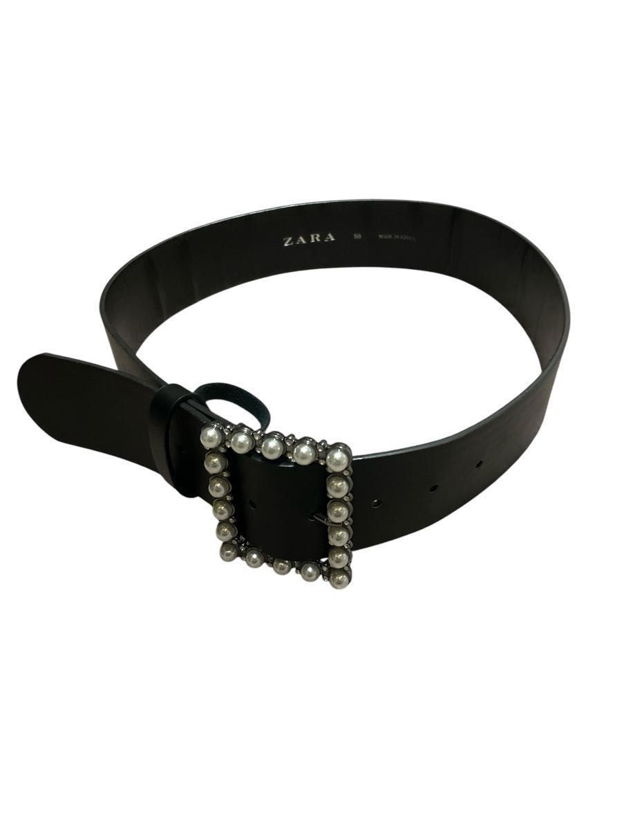 ZARA パール ラインストーン ベルト ブラック 黒 装飾付き 太 ZARA パール ラインストーン ベルト ブラック 黒 装飾付き 太