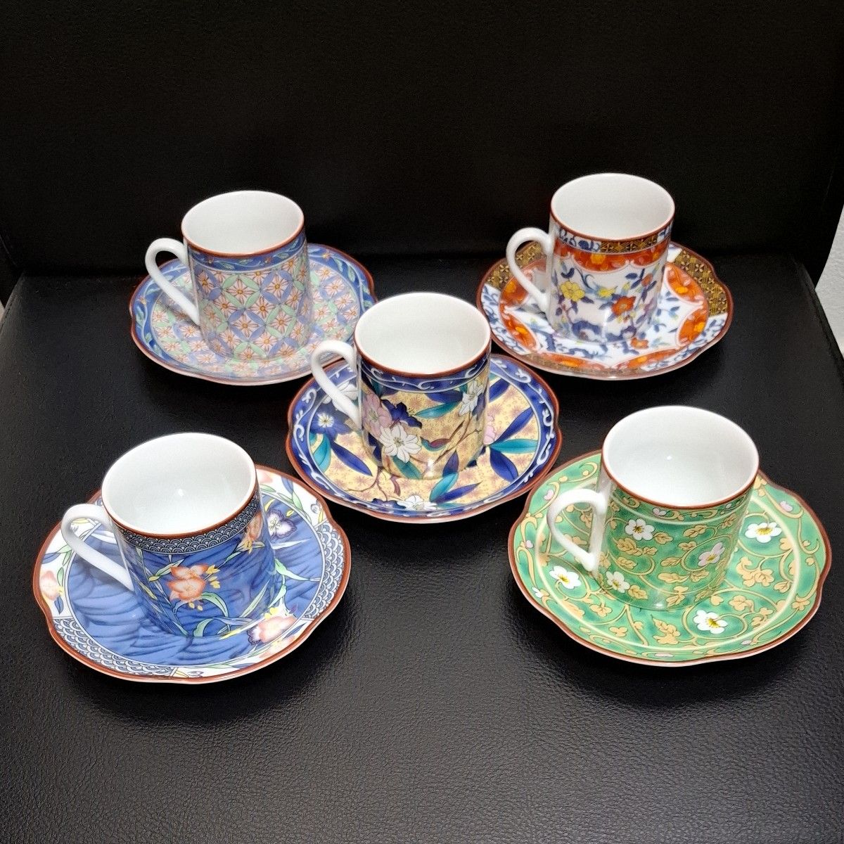 雅峰窯 古伊万里コーヒーセット カップ&ソーサー 5客セット 花柄 雅峰窯 古伊万里コーヒーセット カップ&ソーサー 5客セット 花柄