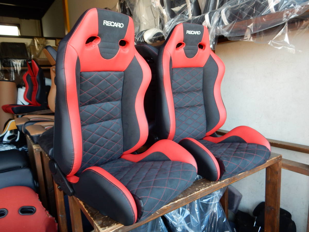 recaro SR カスタム　アルカンターラ使用　張替済み未使用　2脚セット　内装～リヤーシート張り替え～可能です_画像9