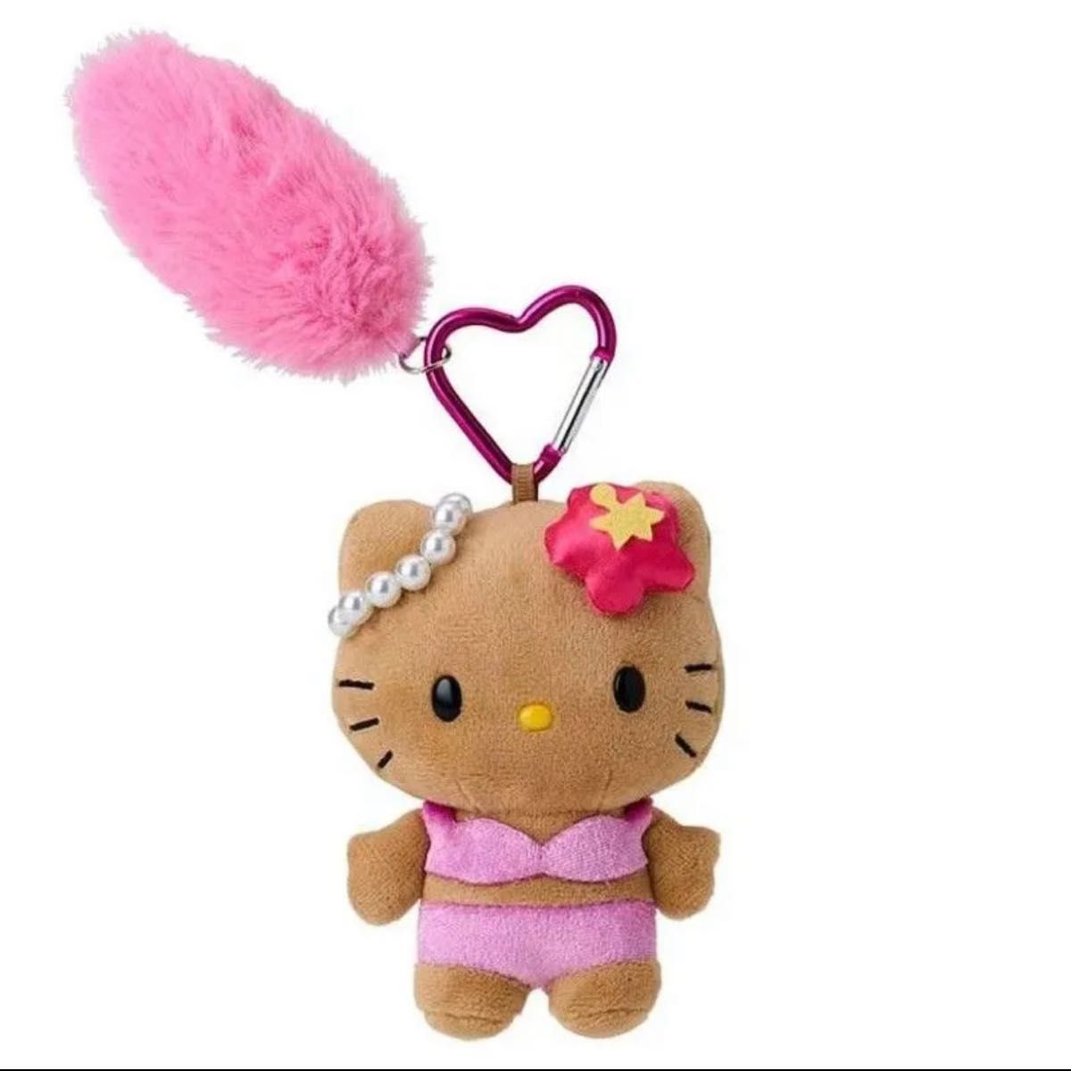 日焼けキティ キティちゃん しっぽ付きマスコットキーホルダー 日焼けキティ キティちゃん しっぽ付きマスコットキーホルダー
