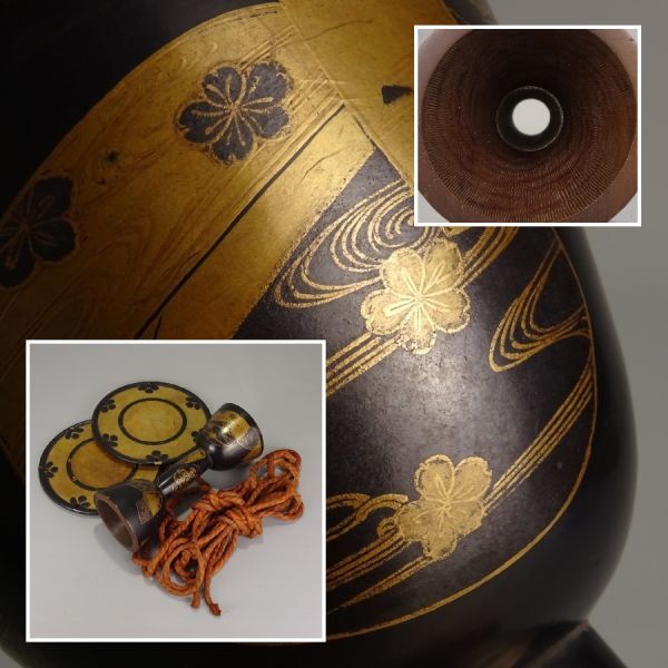 聖〕極上蒔絵の傑作 時代和楽器 『 流水 桜 蒔絵 鉋目彫 鼓 聖〕極上蒔絵の傑作 時代和楽器 『 流水 桜 蒔絵 鉋目彫 鼓