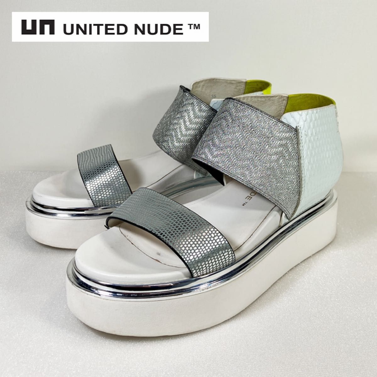 UNITED NUDE Rico リコ イエロー シルバー 厚底 サンダル 35 UNITED NUDE Rico リコ イエロー シルバー 厚底 サンダル 35