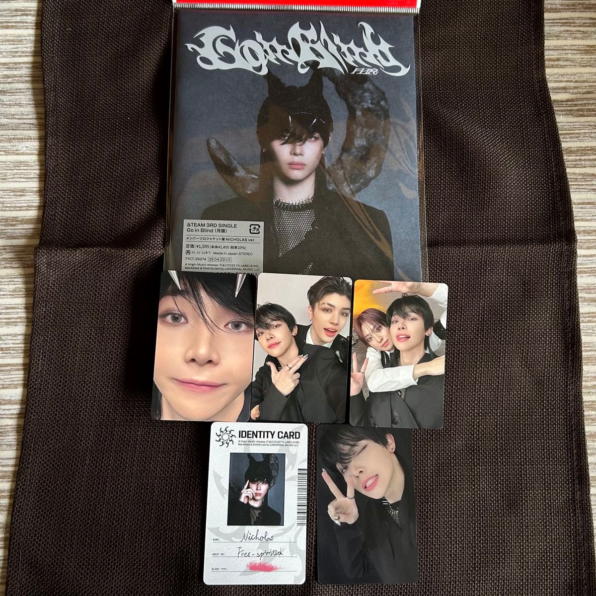 &TEAM Go in Blind 月狼 NICHOLAS ソロジャケ盤 トレカ セット &TEAM Go in Blind 月狼 NICHOLAS ソロジャケ盤 トレカ セット