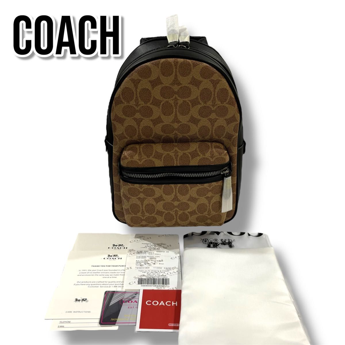 新品タグ有】COACH コーチ チャーター パック・シグネチャー 新品タグ有】COACH コーチ チャーター パック・シグネチャー