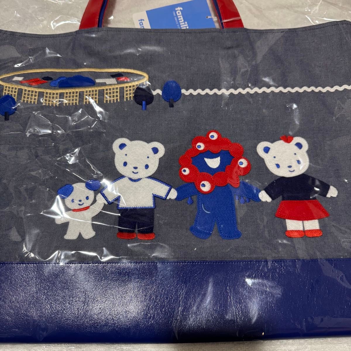 新品 ファミリア 万博限定 ミャクミャク デニムバッグ&チャーム