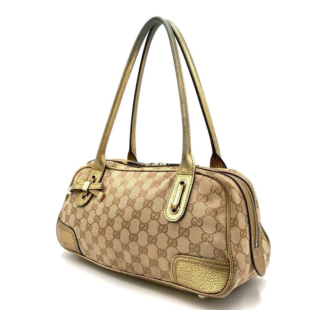 GUCCI グッチ ショルダーバッグ GG柄 ベージュ ゴールド|Yahoo GUCCI グッチ ショルダーバッグ GG柄 ベージュ ゴールド|Yahoo