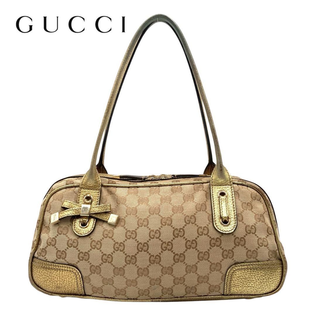 GUCCI グッチ ショルダーバッグ GG柄 ベージュ ゴールド|Yahoo GUCCI グッチ ショルダーバッグ GG柄 ベージュ ゴールド|Yahoo