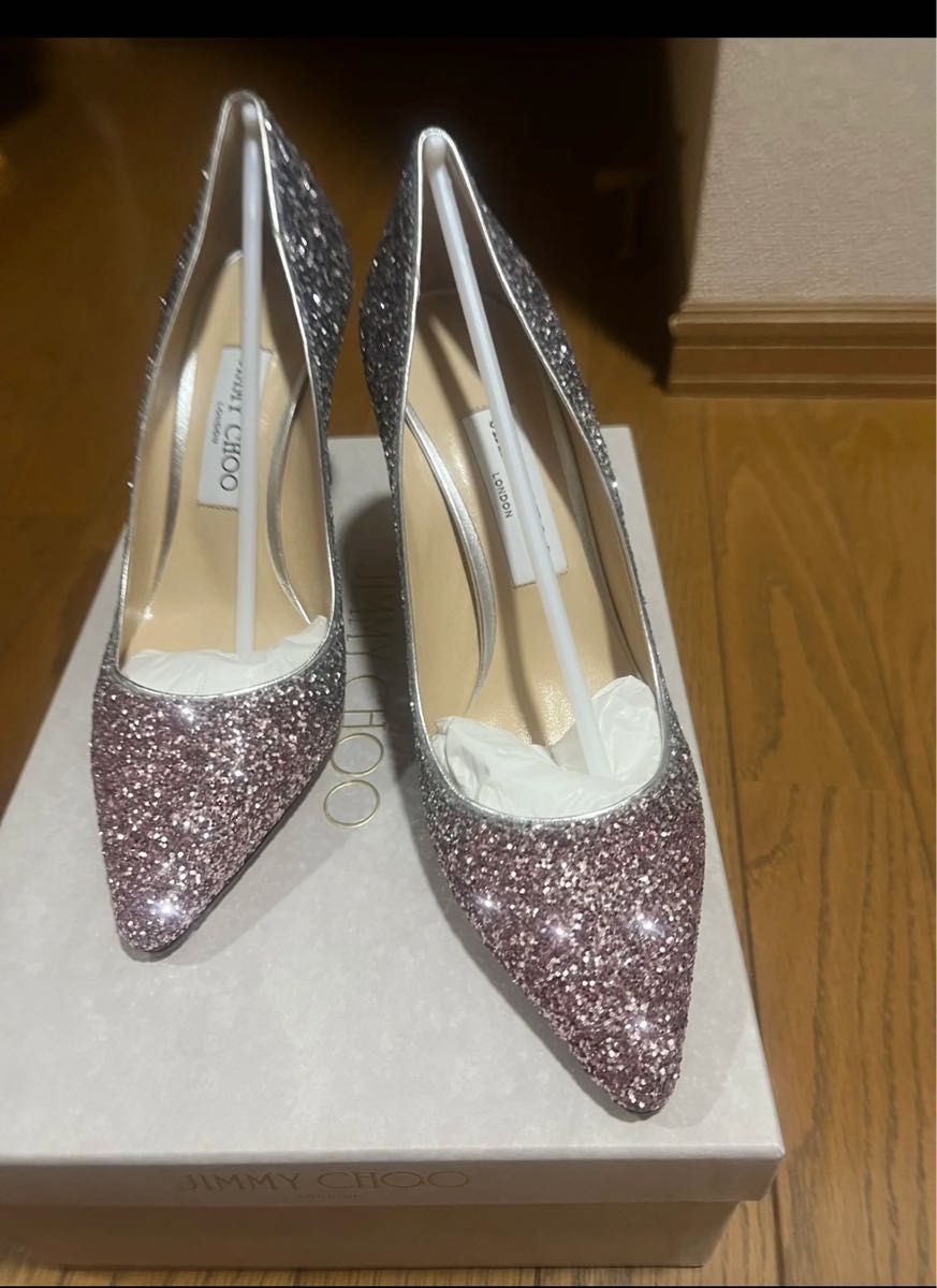 ジミーチュウ JIMMY CHOO グリッターラメ 仕上げハイヒール ジミーチュウ JIMMY CHOO グリッターラメ 仕上げハイヒール