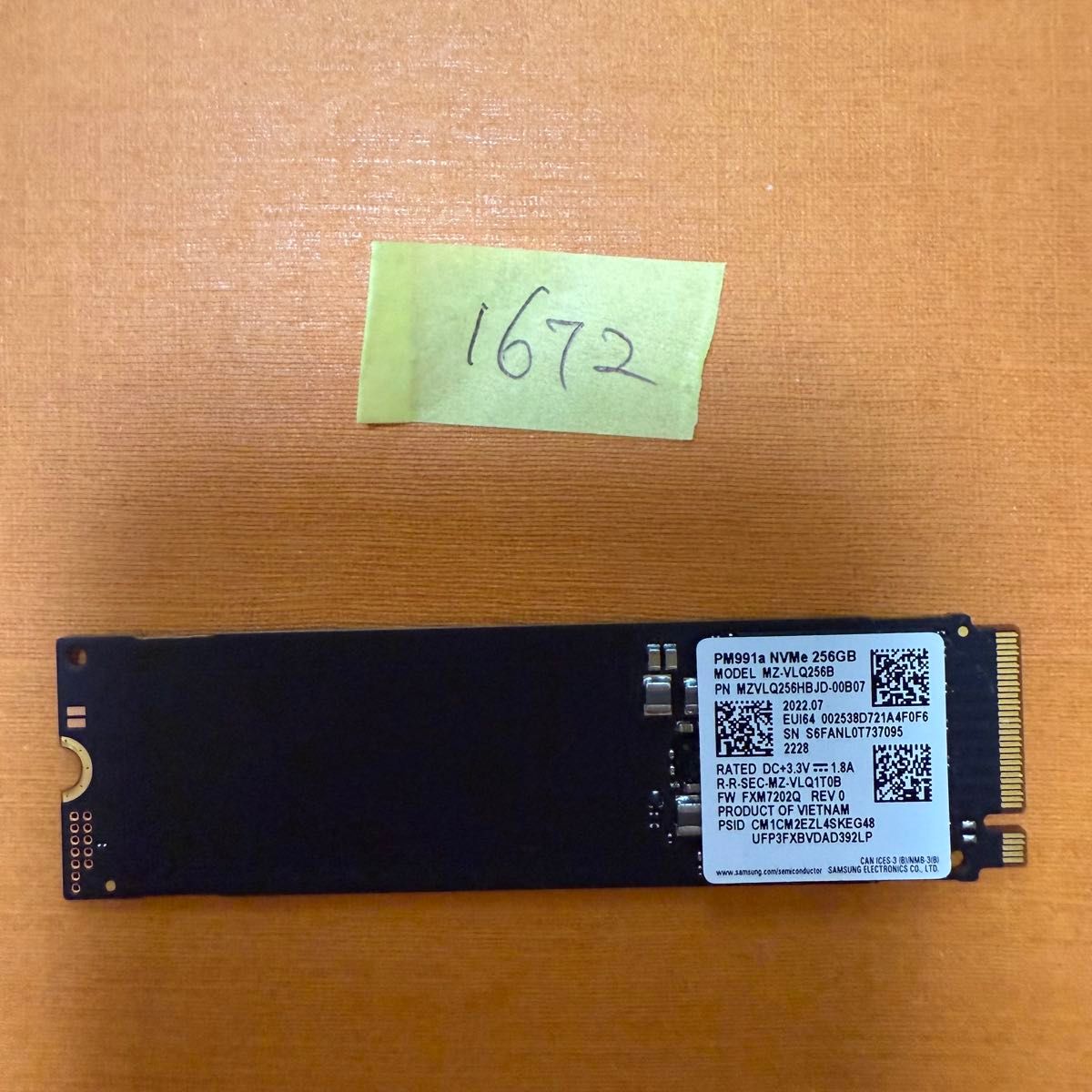 1672時間 同梱可能 NVME 256Gb M 2 2280 SSD|Yahoo!フリマ(旧 1672時間 同梱可能 NVME 256Gb M 2 2280 SSD|Yahoo!フリマ(旧
