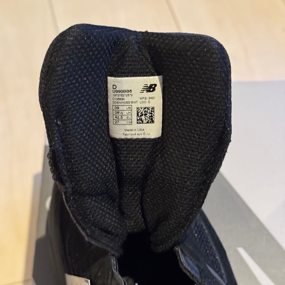 売切れ商品 新品未使用 New Balance 990 v6 トリプルブラック 売切れ商品 新品未使用 New Balance 990 v6 トリプルブラック