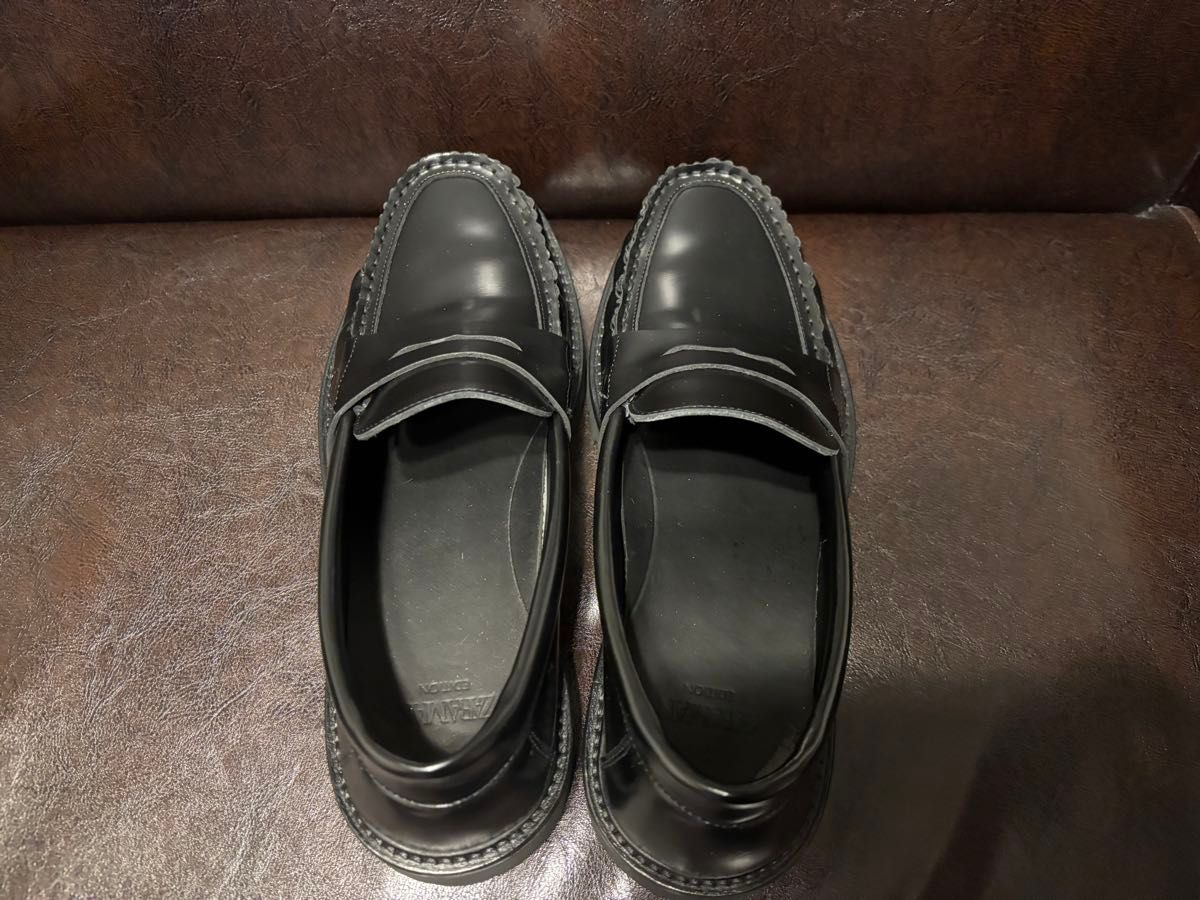 美品】ZARA man editionレザーペニーストラップローファー 美品】ZARA man editionレザーペニーストラップローファー
