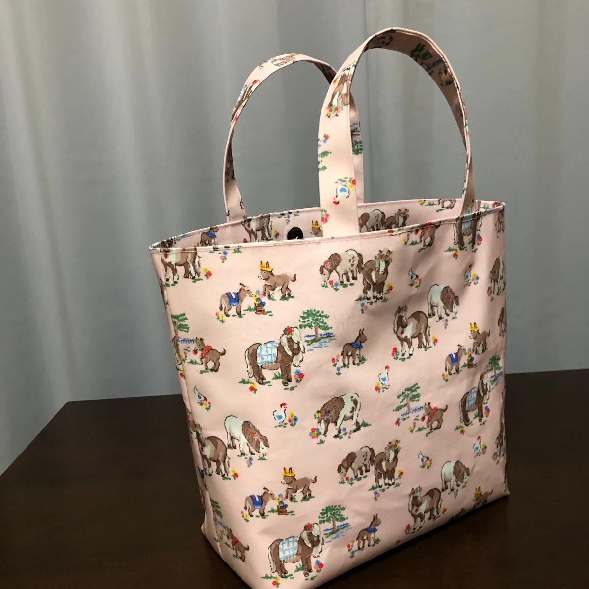 ハンドメイド 艶なしラミネート見返しトートバッグ(キャス ハンドメイド 艶なしラミネート見返しトートバッグ(キャス