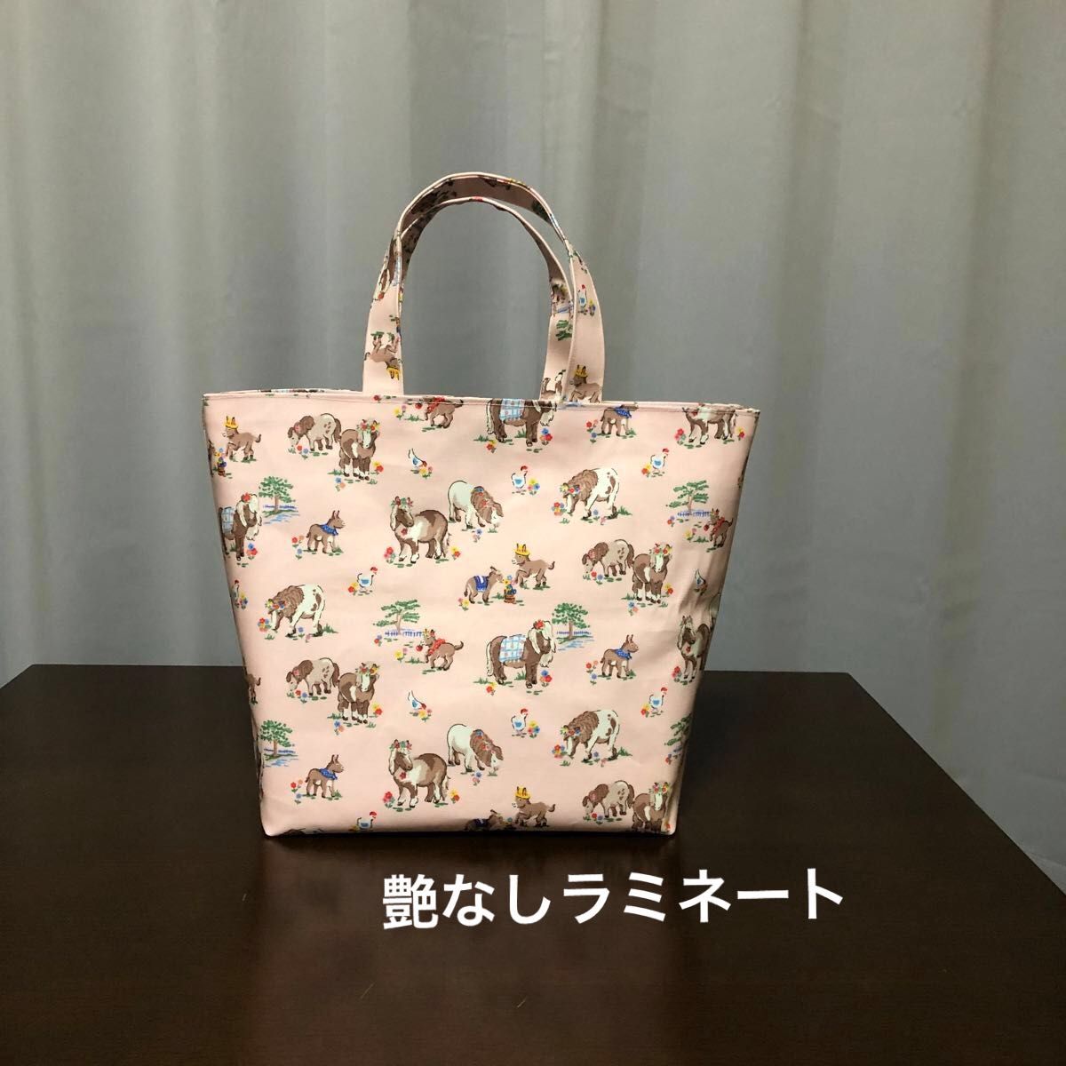 ハンドメイド 艶なしラミネート見返しトートバッグ(キャス ハンドメイド 艶なしラミネート見返しトートバッグ(キャス