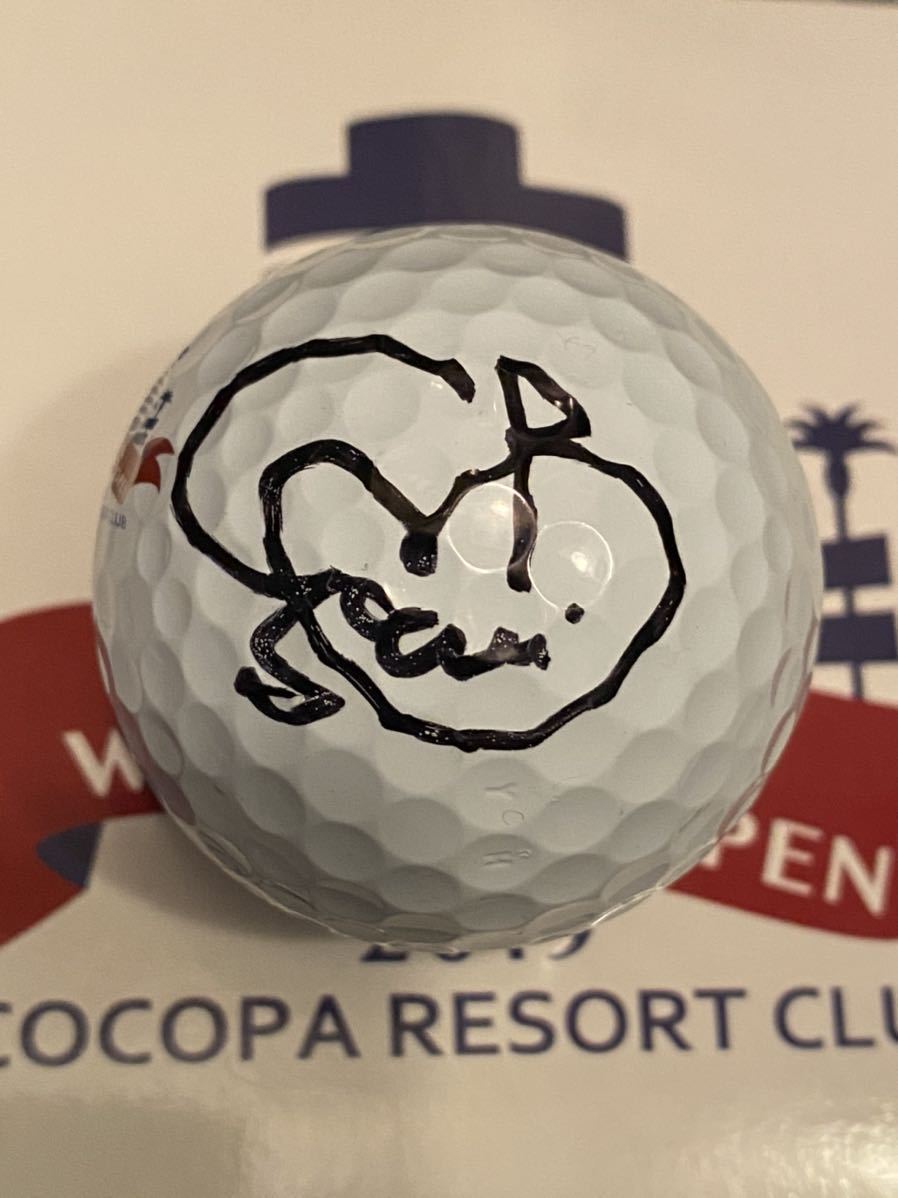 LPGA 河本結 2019 日本女子オープン COCOPA RESORT CLUB 大会記念オリジナル直筆入りサインボール_画像1