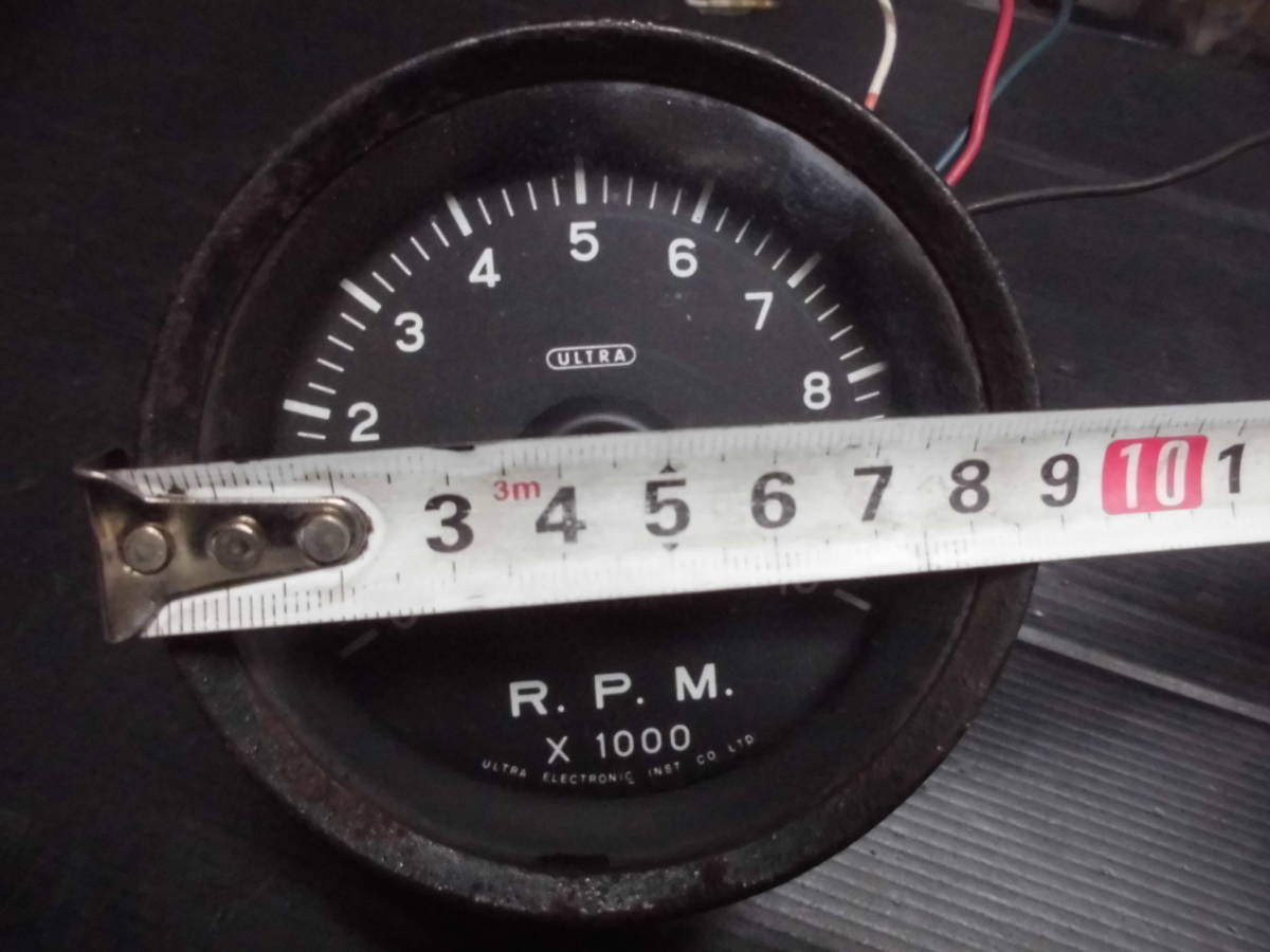  ultra rare that time thing old Logo Ultra Nagai electron tachometer ULTRA 4 cylinder FJ1600 10000RPM 80Φ 1 ten thousand rotation old car group car 6 cylinder 