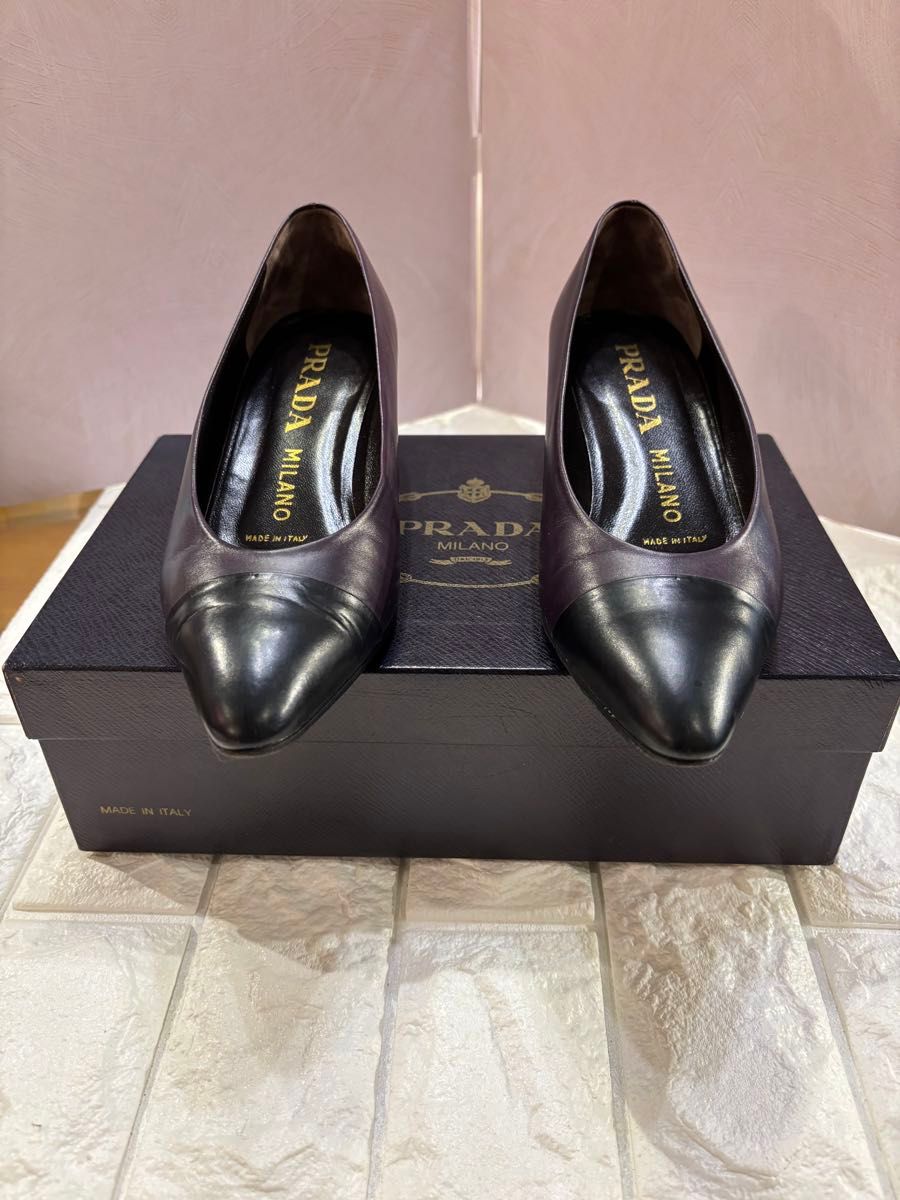 PRADA ポインテッドトゥ#ナッパレザーハイヒール#ブラック PRADA ポインテッドトゥ#ナッパレザーハイヒール#ブラック