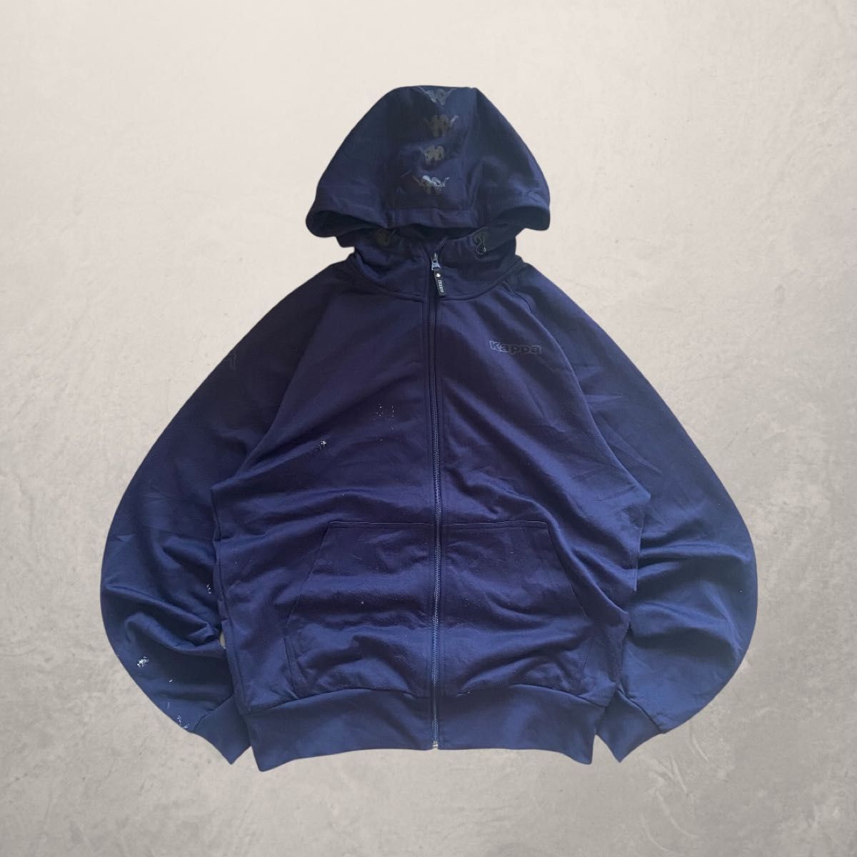 90s kappa ジップアップパーカー ペインター パープル 短丈 太 90s kappa ジップアップパーカー ペインター パープル 短丈 太