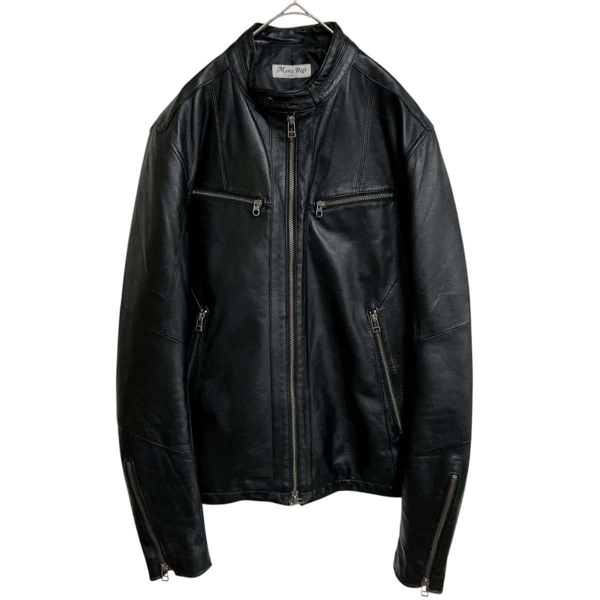 美品　MEN’S BIGI RadmesS ラムレザー　ライダースジャケット　黒 美品MEN'S BIGI RadmesS ラムレザーライダースジャケット黒