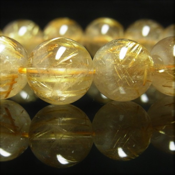 波動エネルギーが凄い ゴールド タイチンルチル ブレスレット 金針水晶
