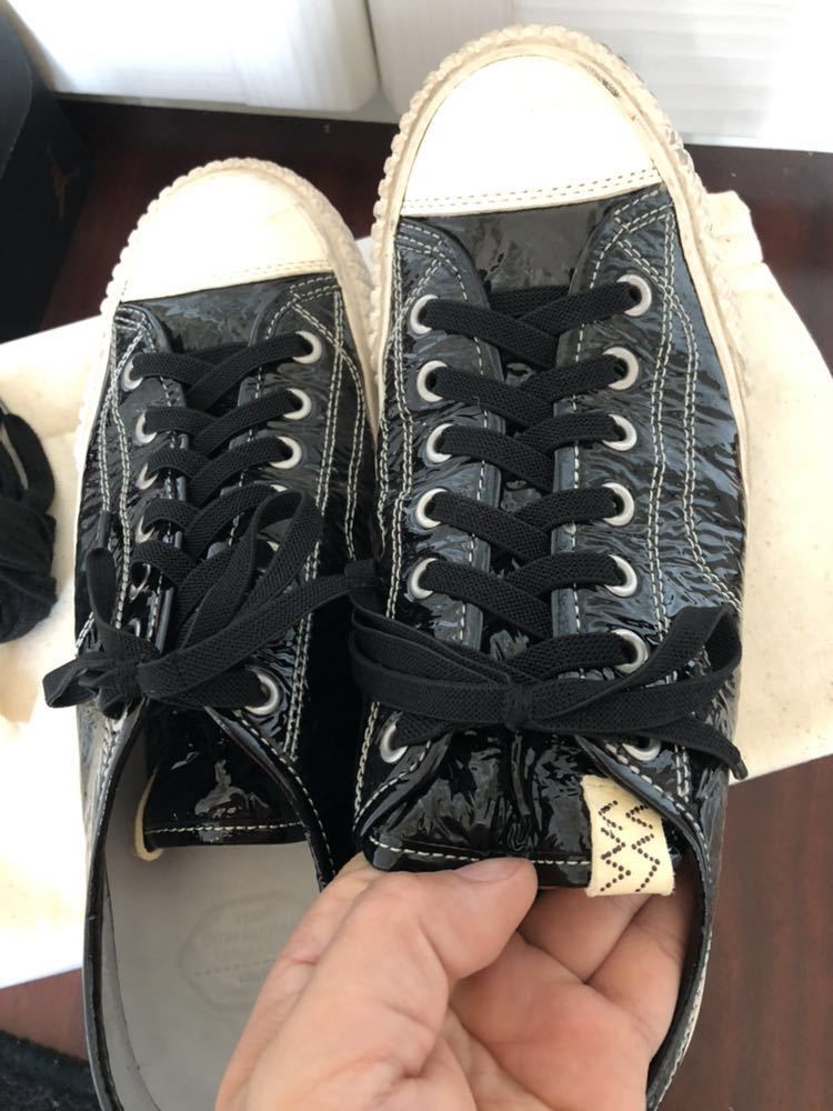 送料込 visvim skagway lo folie 9 black ブラック エナメル ビズビム ヴィズヴィム スカグウェイ スニーカー 靴 クツ パテント レザー